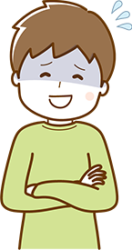 苦笑いの男性のイラスト