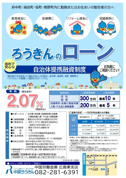 安芸郡4町自治体提携融資制度