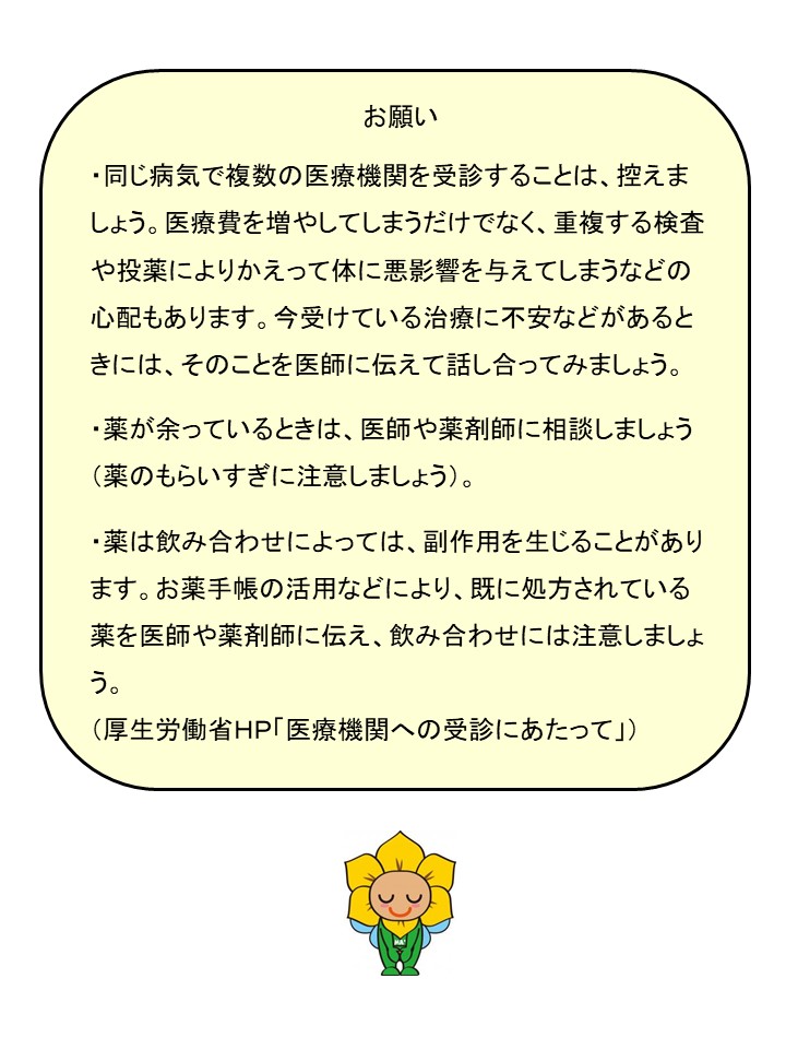 見直そう、病院のかかり方　重複服薬と頻回受診について