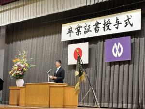 海田西中学校卒業式に参加