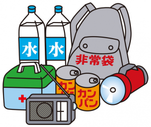 避難時の持出品のイラスト