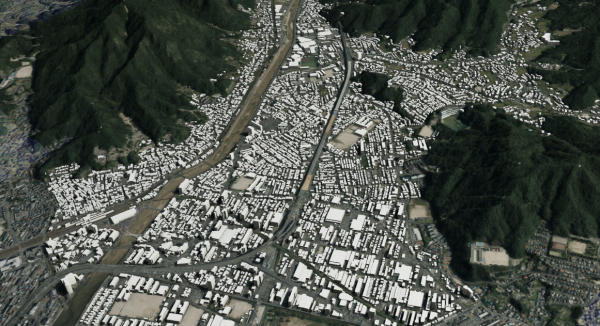 国土交通省HP「PLATEAU VIEW」(海田町)